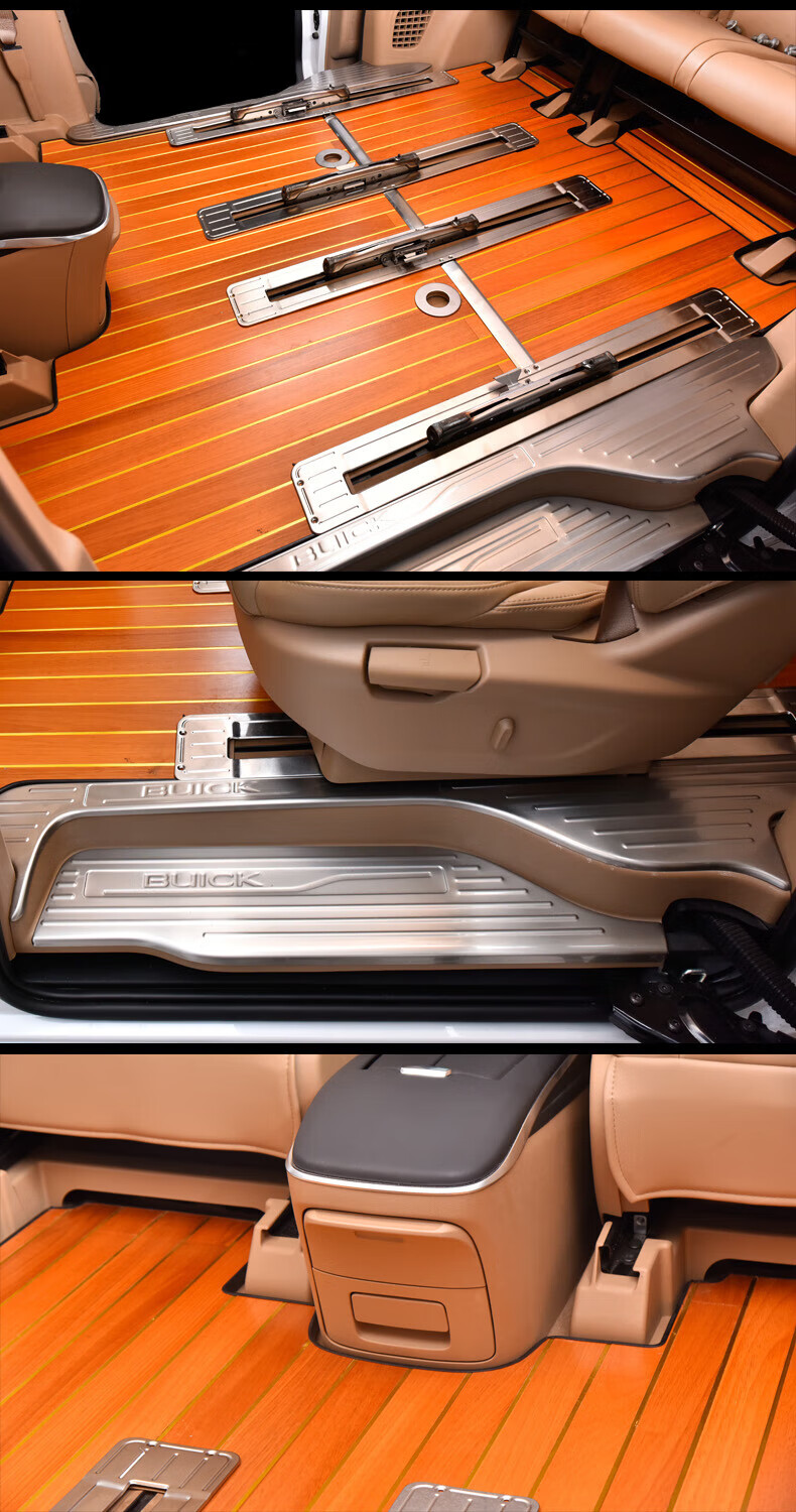 适用于别克gl8es25s胖头鱼专用柚木实木汽车脚垫地板内饰改装定制包