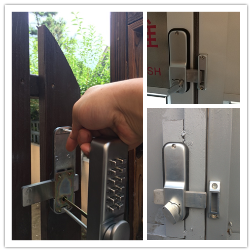 机械密码锁外装庭院水木门户外铁门玻璃花园栅栏门铝合金大门锁二代