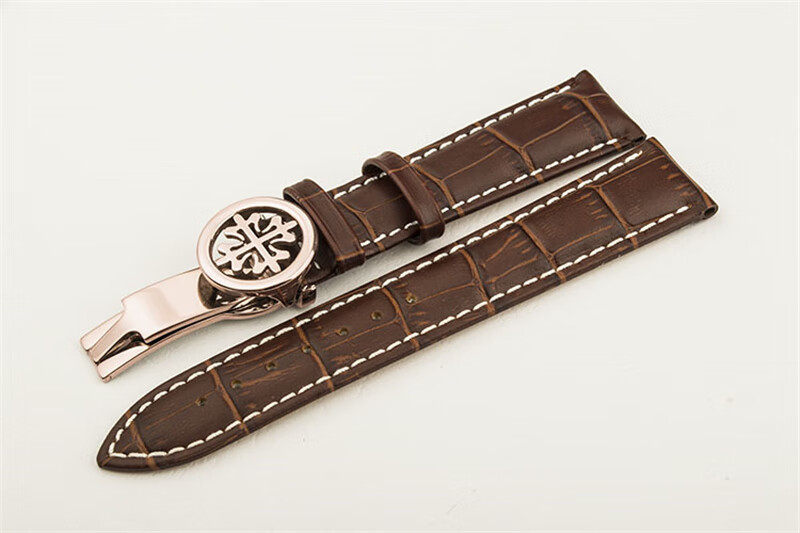 京享品质百达翡丽表带带头层牛皮pp折叠扣配件男女表柔软皮带2耐辉顿
