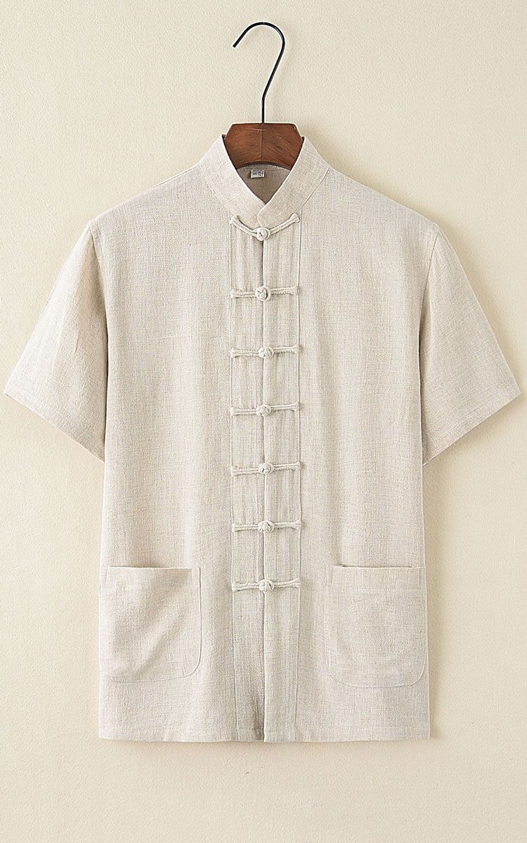 中老年男装棉麻料新中式男装棉麻夏唐装男季中国风亚麻套装短袖装服装