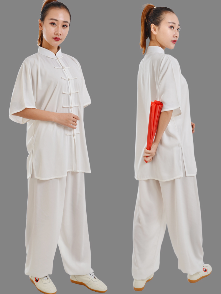 武极堂同款太极服中短袖春夏棉加丝男女晨练中老年武术表演太极拳服装