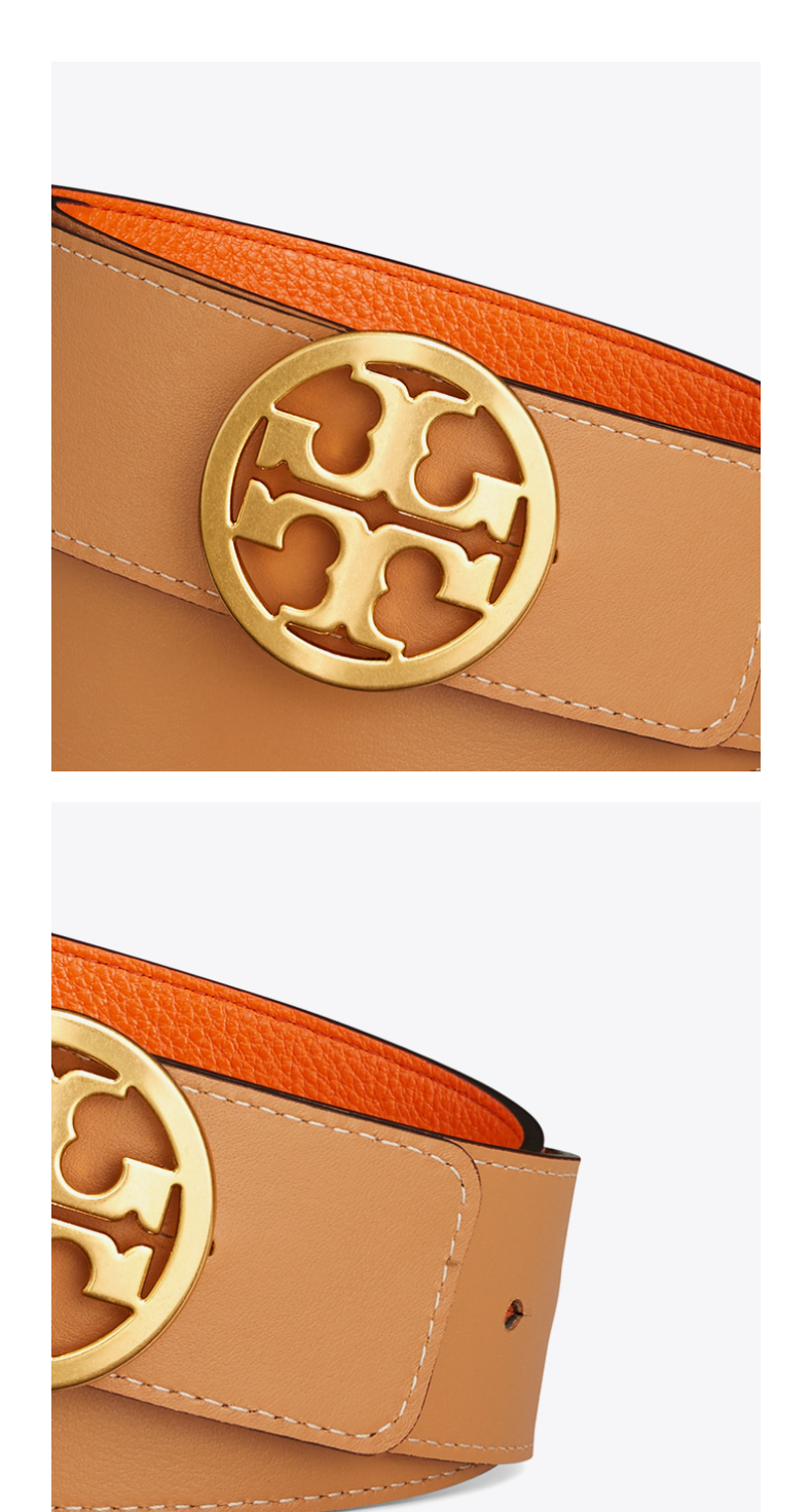 官方入驻toryburch汤丽柏琦tb金属扣双面牛皮皮带54106橙色825105cm