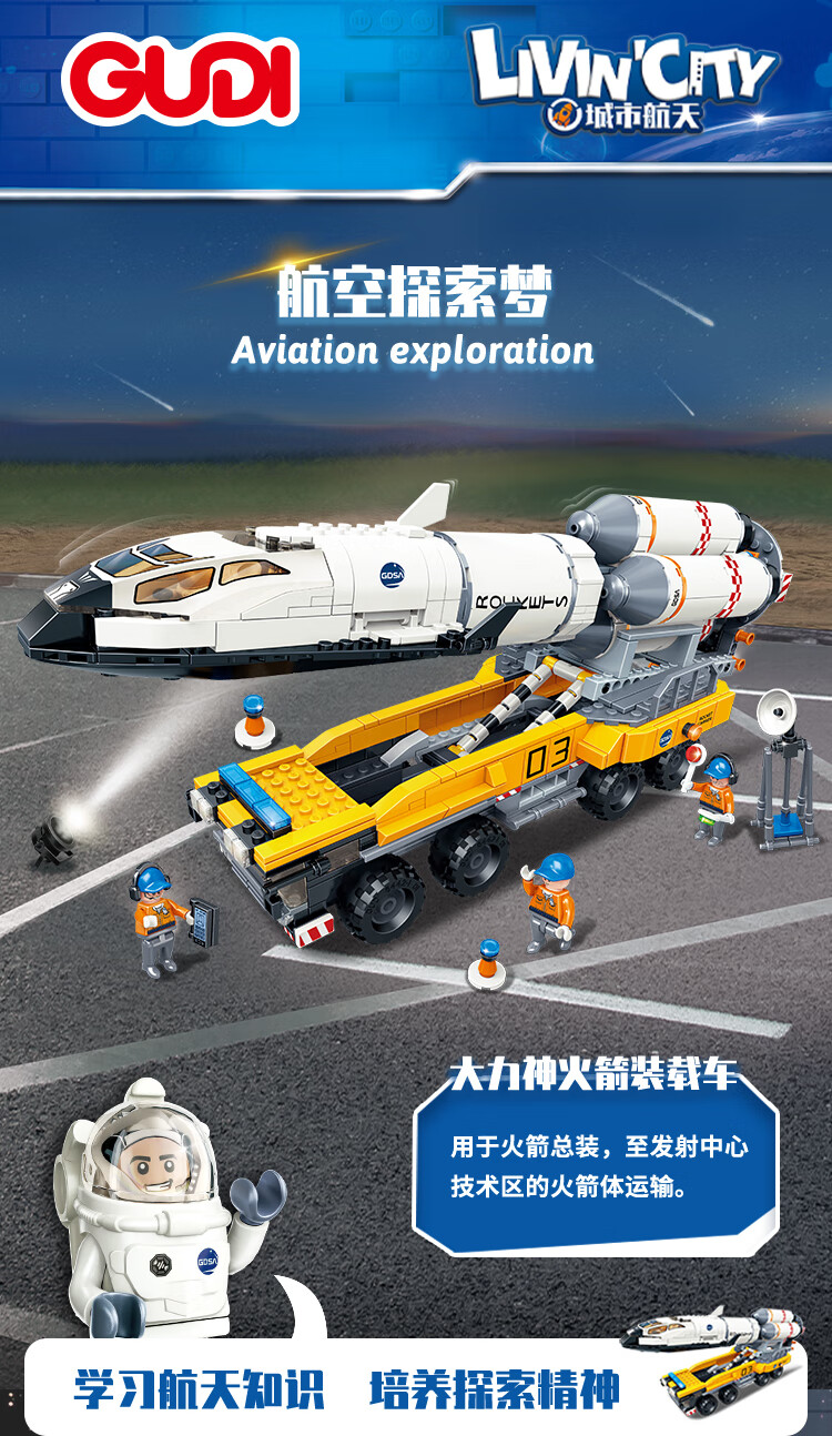 樂高lego古迪航天火箭衛星月球車拼裝積木兒童玩具小顆粒模型男孩新年