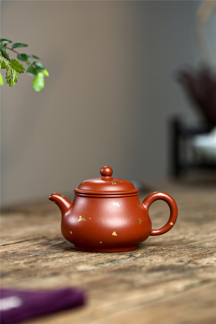 宜兴紫砂壶撒金朱泥小品潮汕家用功夫茶具人泡茶壶功夫茶具茶道茶器
