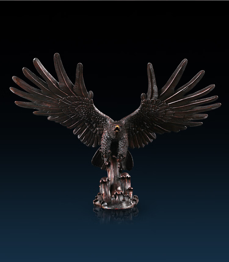 弗朗德纯铜鹰摆件大鹏展翅大号铜工艺品大展宏图公司开业乔迁装饰品
