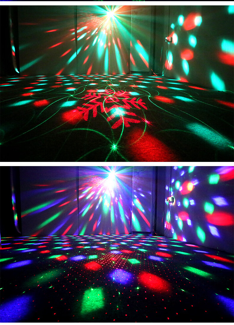 舞厅激光声控彩灯 酒吧激光舞台灯彩灯家用房间镭射蹦迪灯舞厅投影灯