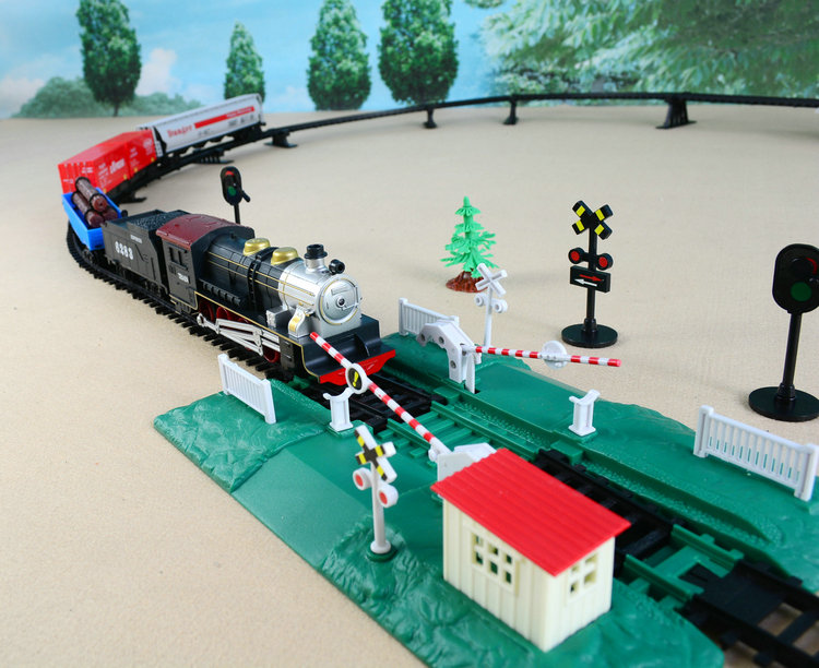 奋发火车配件轨道场景山洞铁路道口车站儿童玩具仿真电动轨道火车模型