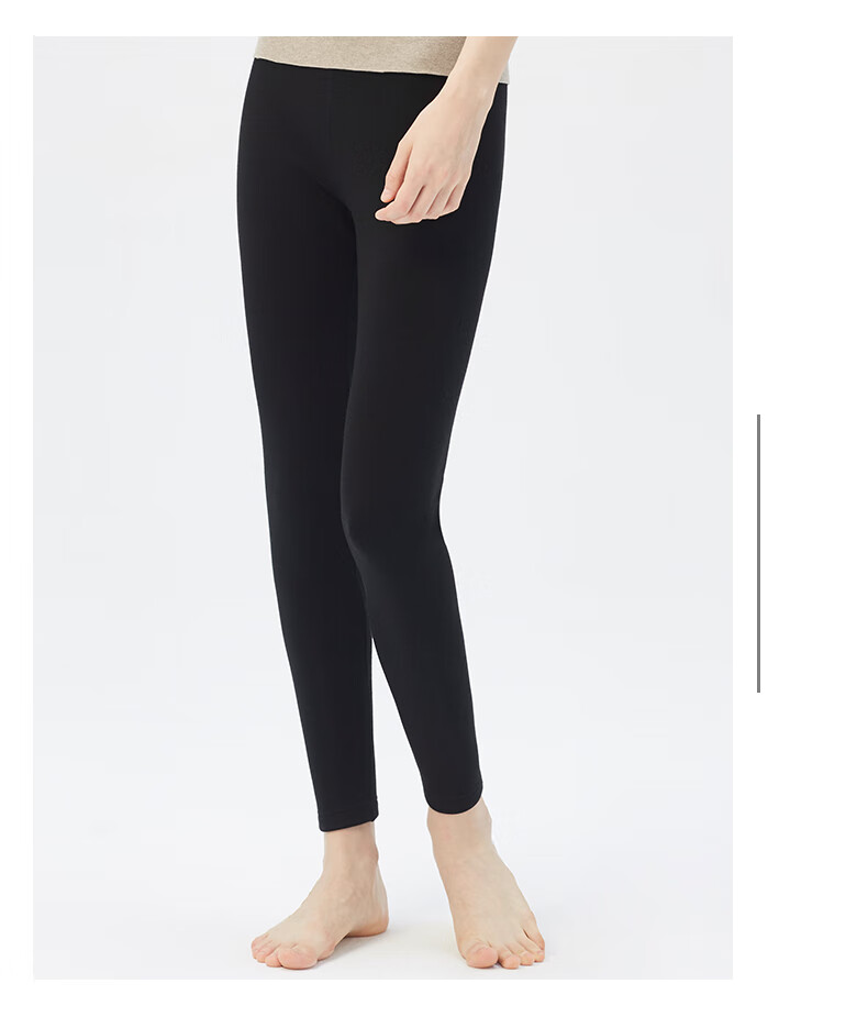 铜牛内衣2020秋冬新款高舒绒保暖女裤高腰标准长裤保暖裤女vk127黑