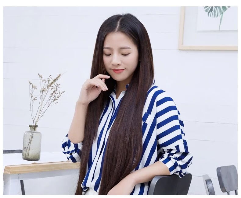 真发接发束水晶无痕辫接扣接发束真人发丝接头发真发隐形自然接发55cm