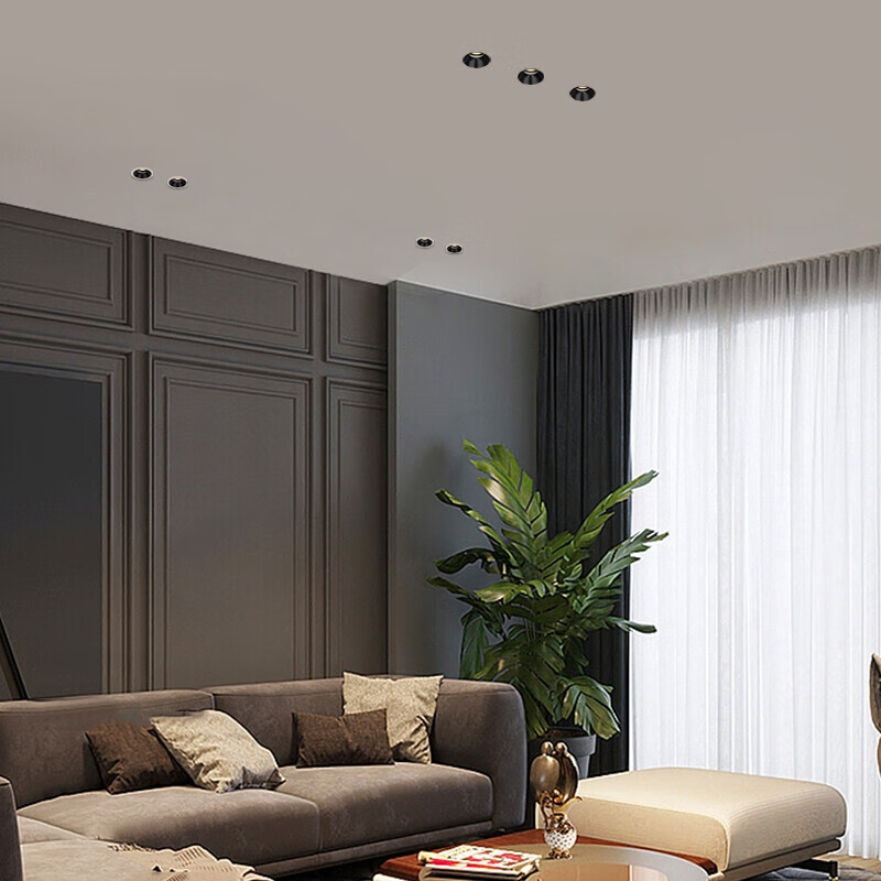 cob无边框嵌入式筒灯隐藏预埋式led防眩射灯客厅卧室无主灯定制 筒灯