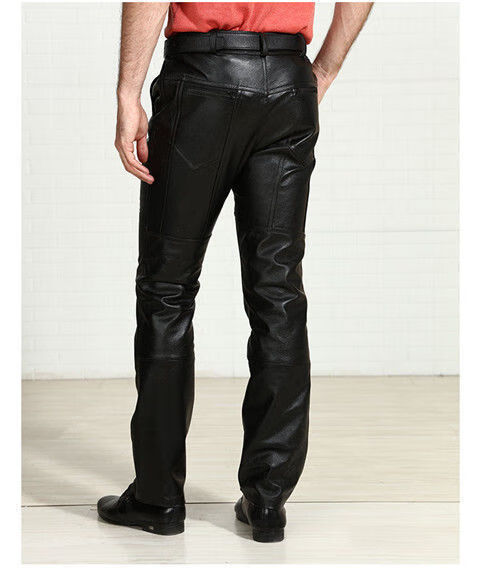 皮裤男冬季加厚 真皮 防水 修身羊毛 真皮皮裤男士头层牛羊皮中老年