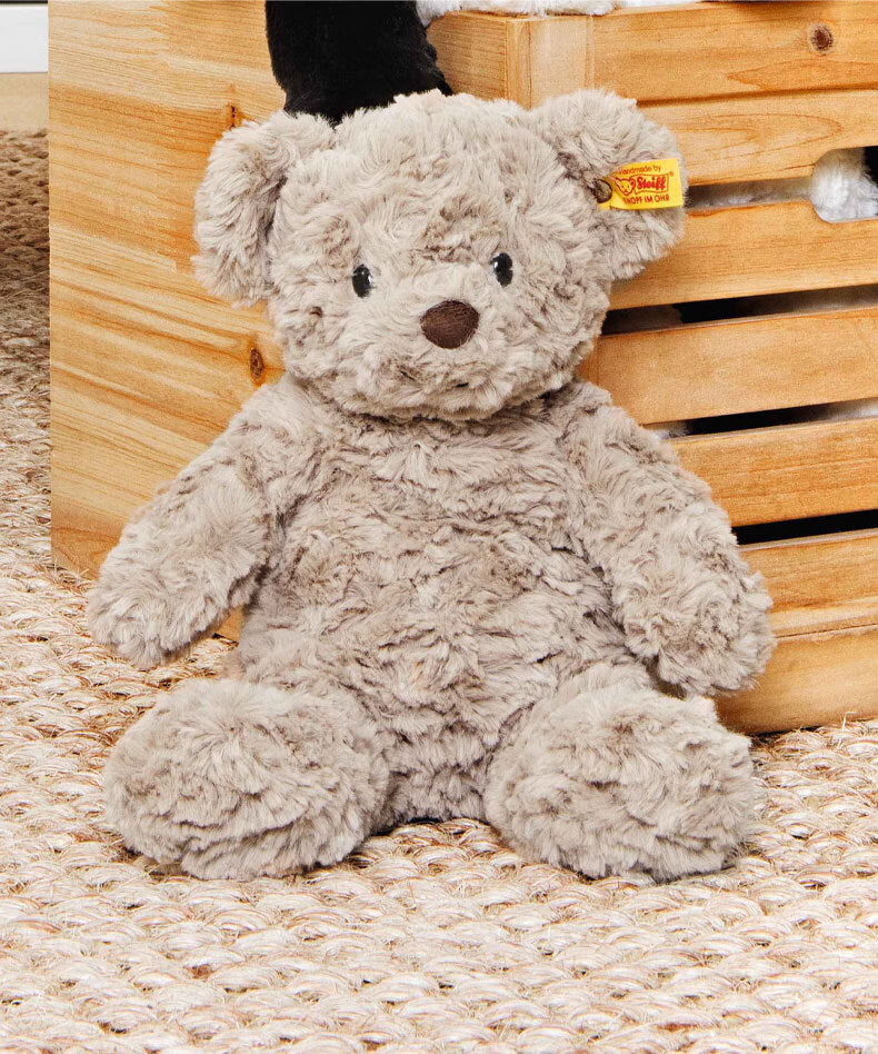 steiff史戴芙德国进口毛绒公仔honeyteddybear小熊玩偶浅灰色honey48