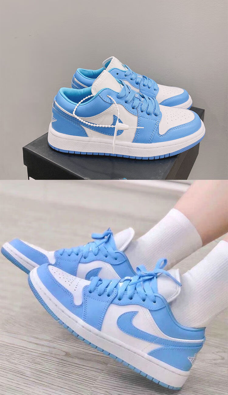 【官方旗舰】aj男女鞋低帮篮球鞋影子灰冰雪奇缘小巴黎sb aj北卡蓝