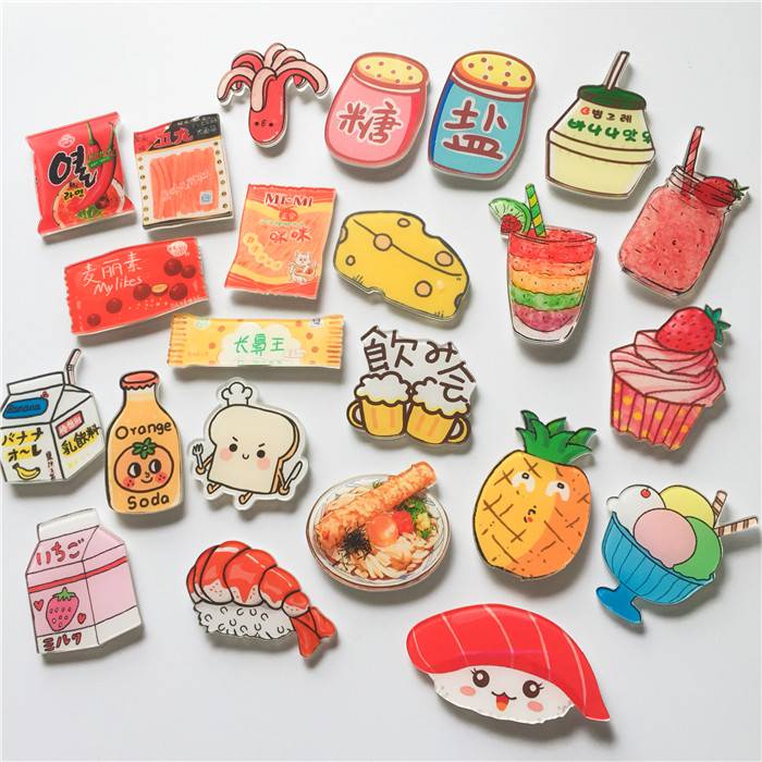 儿时的回忆磁贴 春夏新款可爱平面冰箱贴甜品食物磁扣