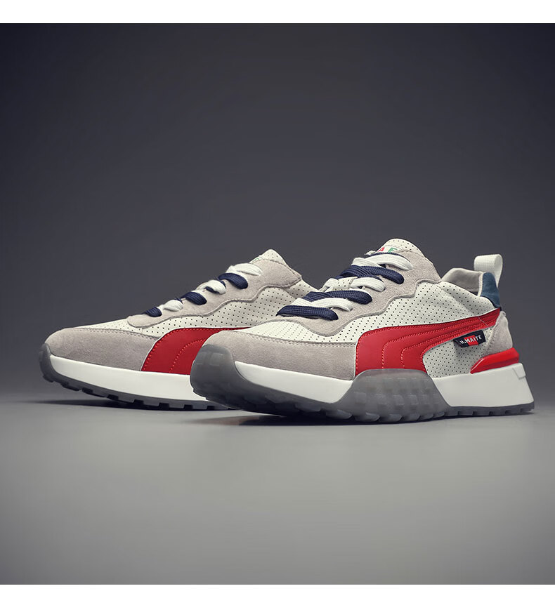 guangjin光瑾轻奢高端品牌男鞋透气夏季新款潮鞋真皮时尚休闲运动鞋男