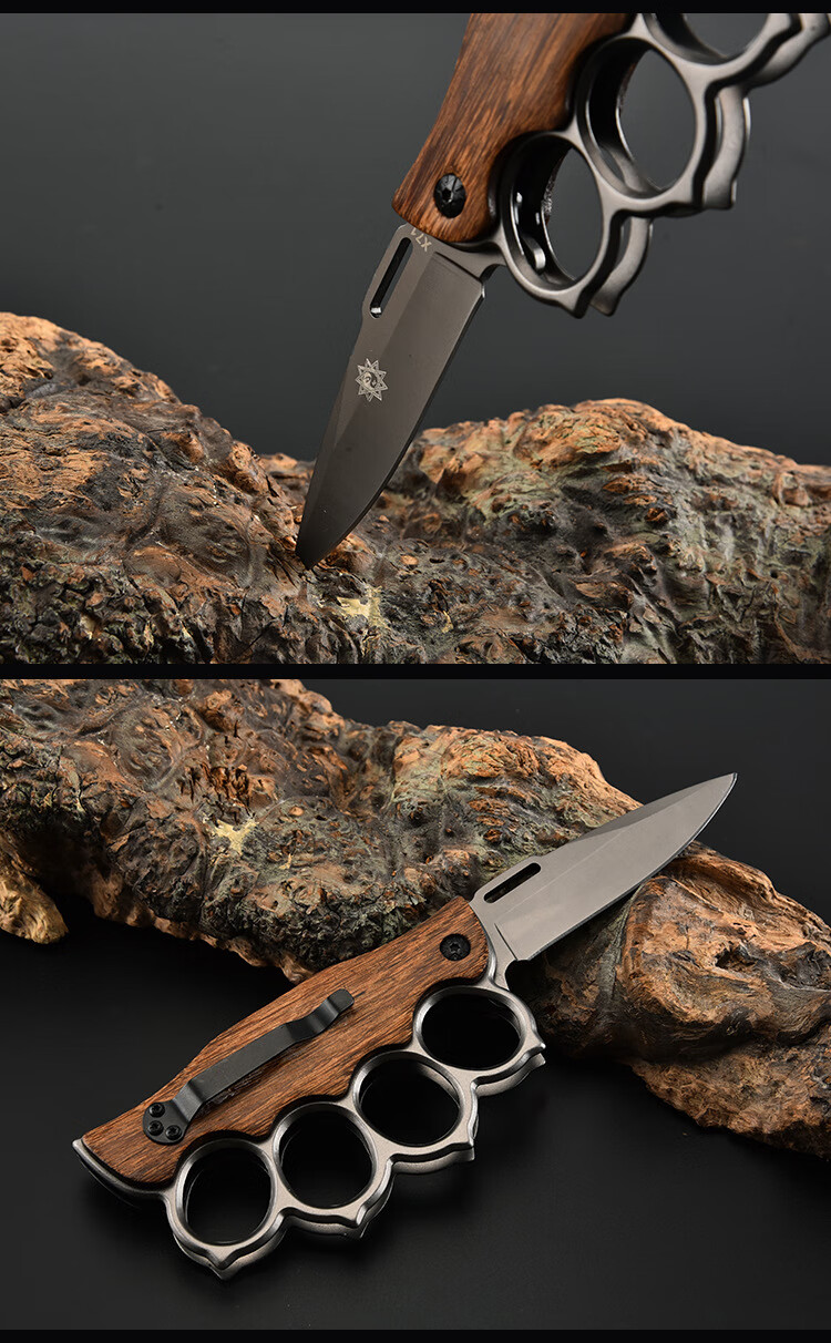 指虎拳套折叠刀户外随身防身折叠刀不锈钢户外刀具野外便携刀多功能