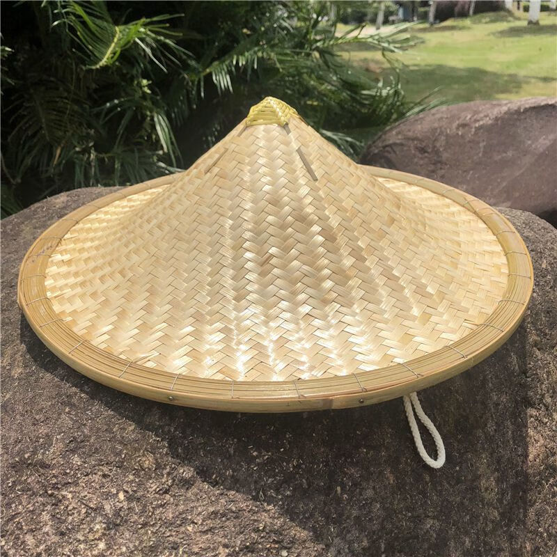 斗笠帽竹编斗笠帽子男大檐遮阳帽非手工编织竹编帽男女通用钓鱼帽纯色