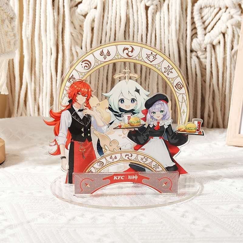 原神kfc联动 亚克力牌徽章周边肯德基联动徽章原神kfc风之翼原神烫金