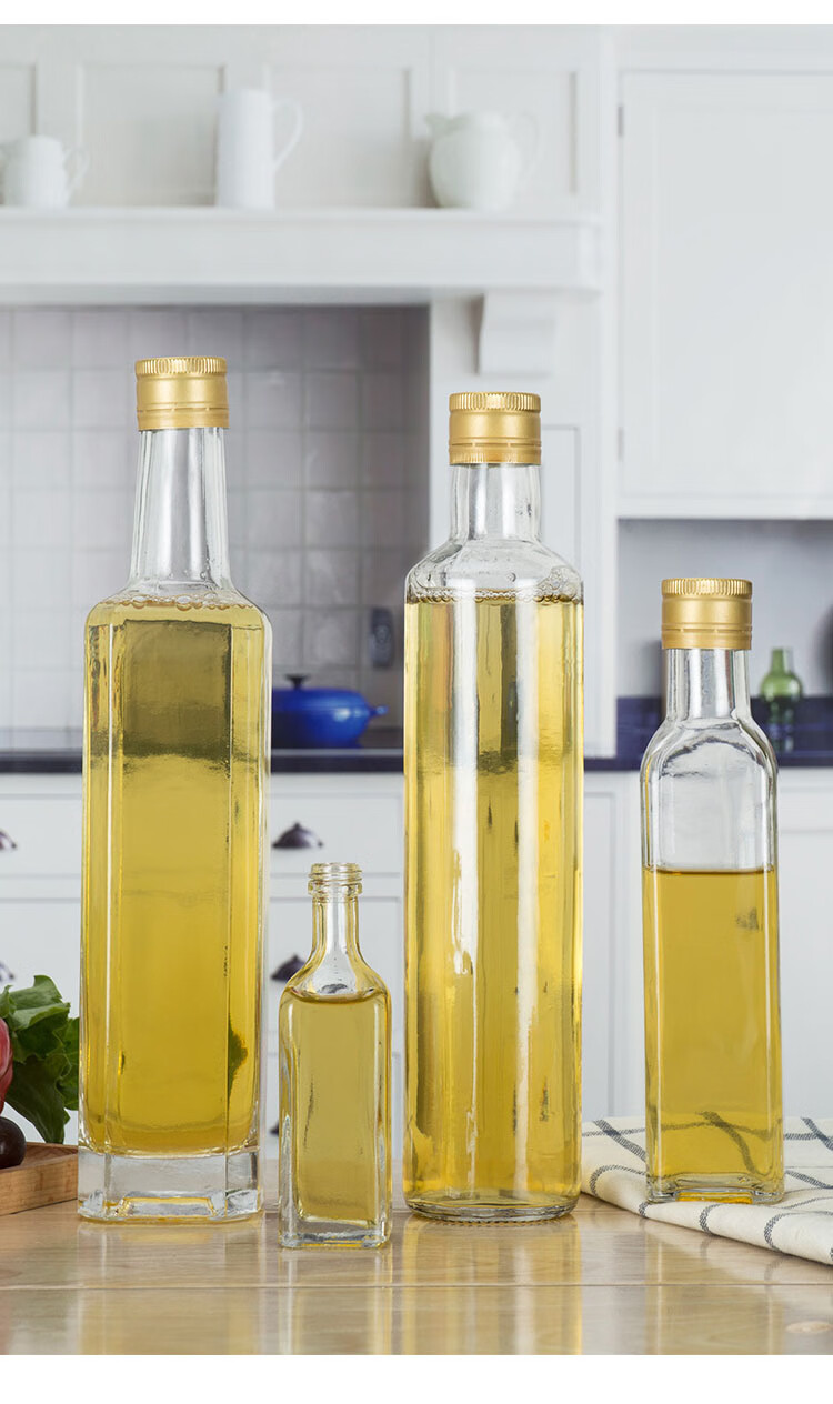 香油瓶空瓶250ml500ml密封装山茶油瓶橄榄油瓶核桃油瓶玻璃瓶油瓶空