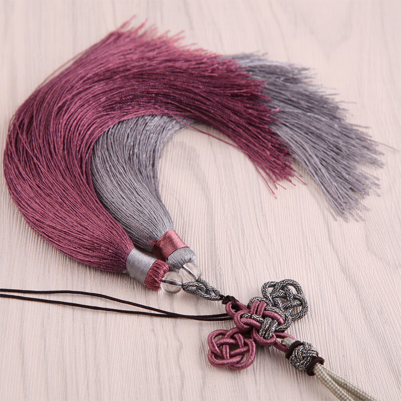 欧凯伦中国结流苏穗亮光冰丝吊坠汽车挂件吊穗乐器剑穗服饰双头穗子深