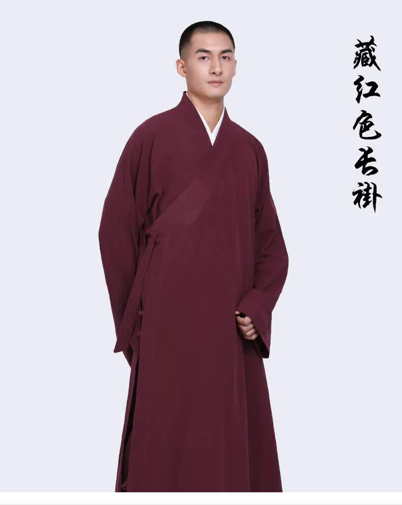 出家人穿的衣服全棉水洗僧服短褂罗汉褂套装僧衣长褂大褂和尚服小褂僧