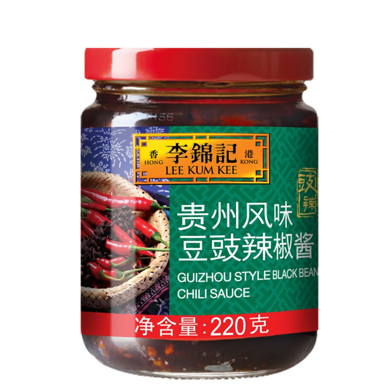 李锦记贵州风味豆豉辣椒酱220g香辣调味香辣酱辣椒酱调料拌饭酱