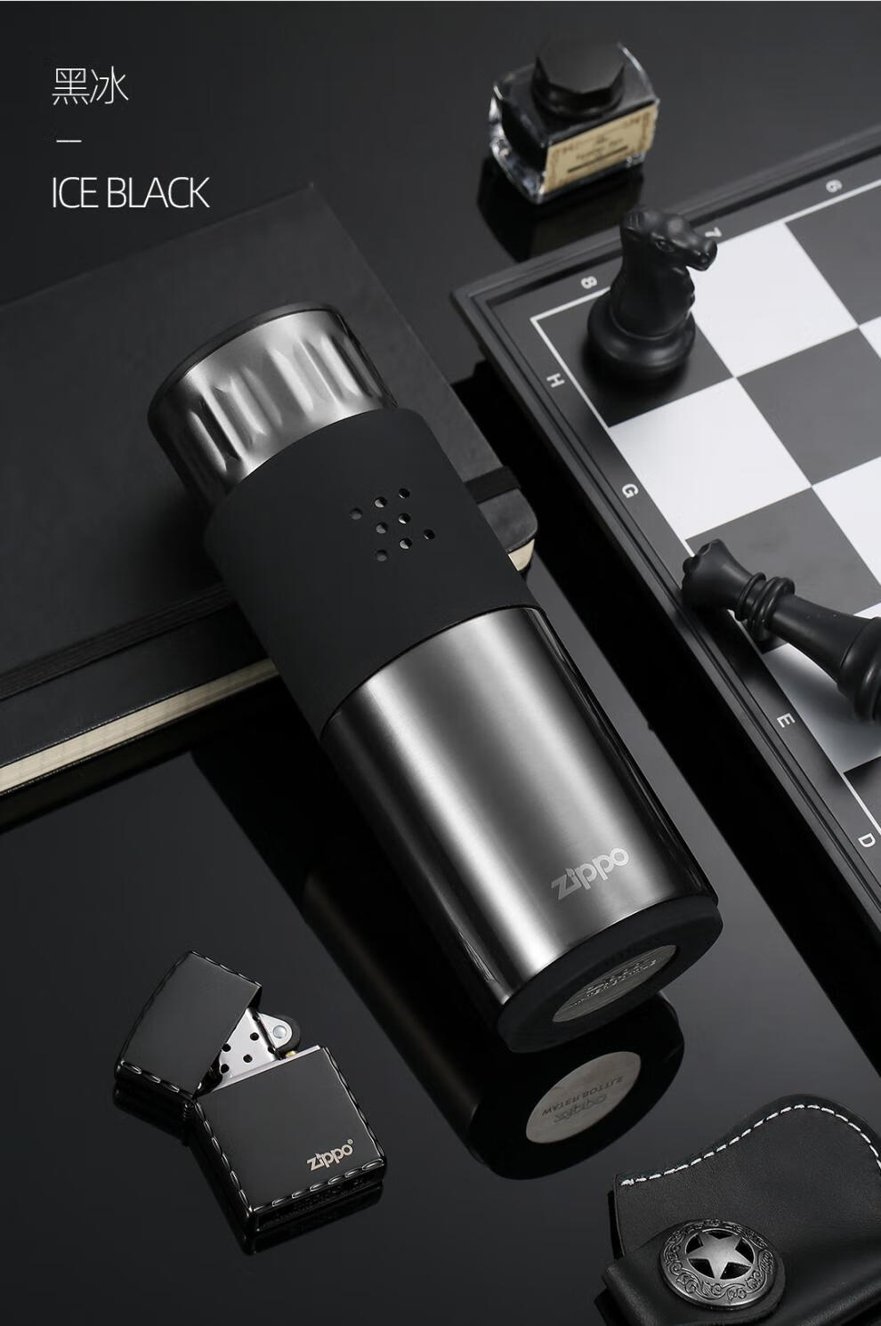 芝宝zippo保温杯茶杯男士316不锈钢便携办公室杯子商务车载多功能水杯