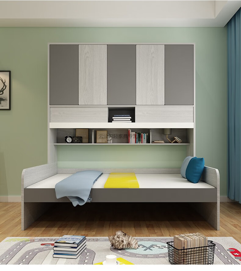 捷兆 北欧床衣柜床柜一体带柜子的床榻榻米床带衣柜一体组合床1.