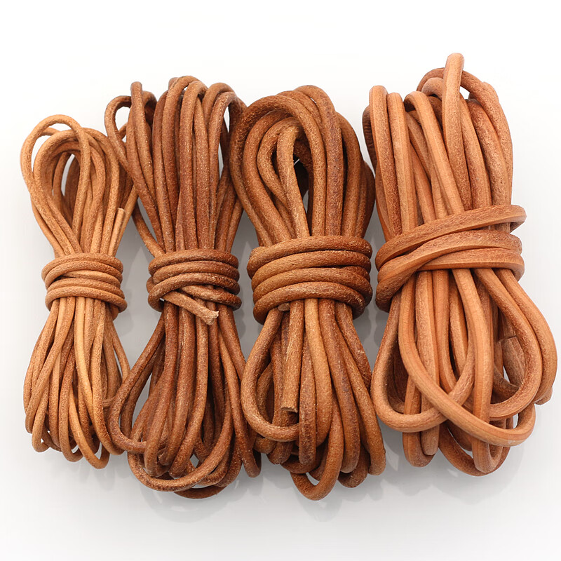 手链项链箱包绳原本色圆皮绳真皮绳真牛皮手工皮艺材料 5米 6.