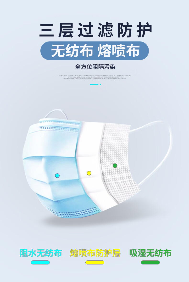 瑞舒维之健一次性无菌口罩10片三层防护医护透气医院用口鼻罩挂耳式防