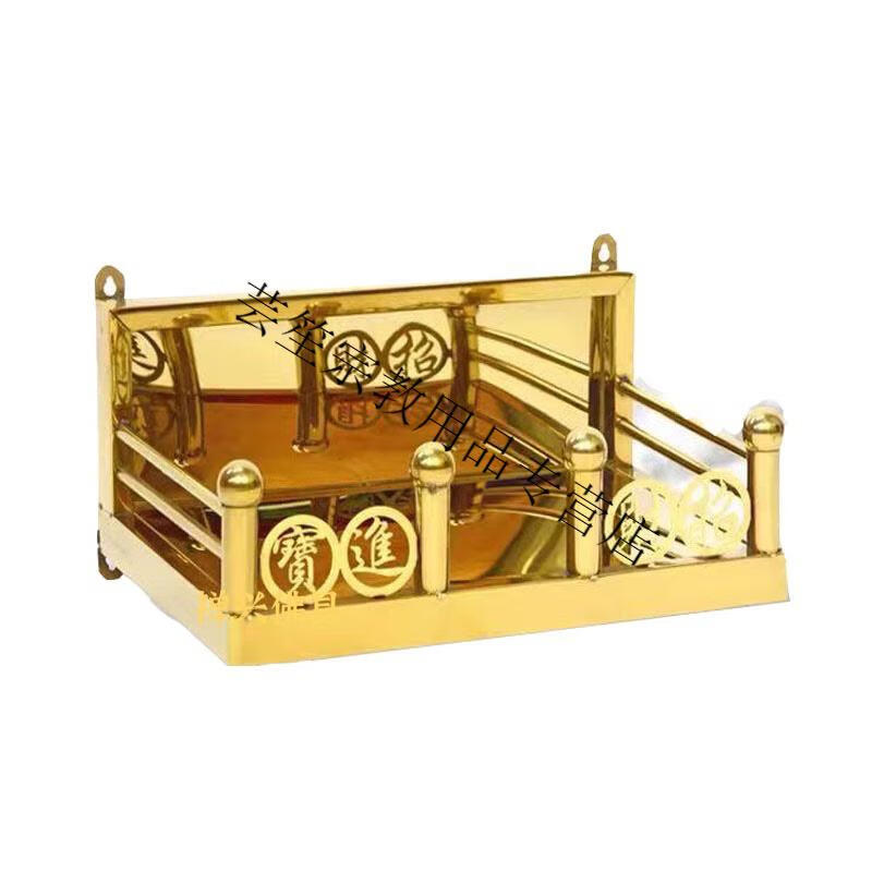 不锈钢神台香炉架佛龛佛柜神像墙壁挂式灶 小号 金色【图片 价格 品牌