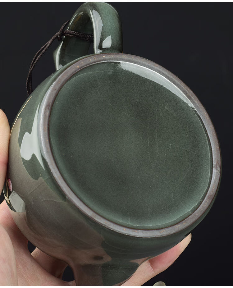 官窑茶壶冰裂纹开片可养高端龙泉功夫茶具套装家用轻奢中式官窑开片