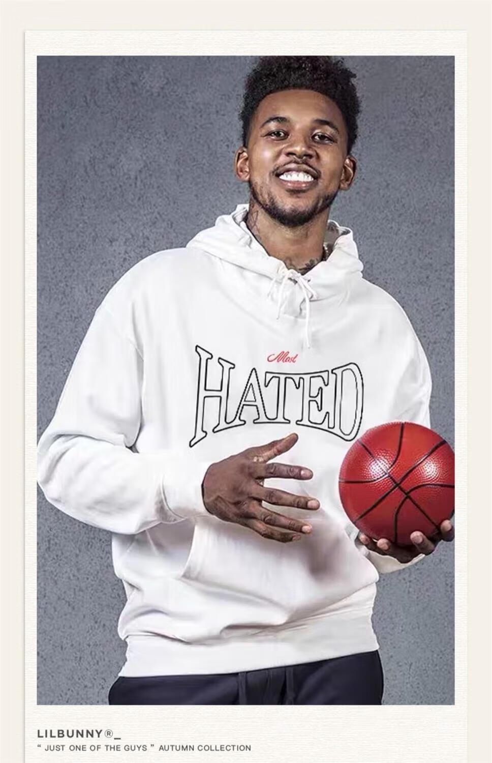 尼克杨同款卫衣男连帽春秋加绒美式休闲篮球帽衫潮流帅气宽松 尼克杨