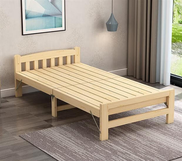 可折叠床单人床80cm90公分宽经济型1米小床实木板成人床实心式06米宽