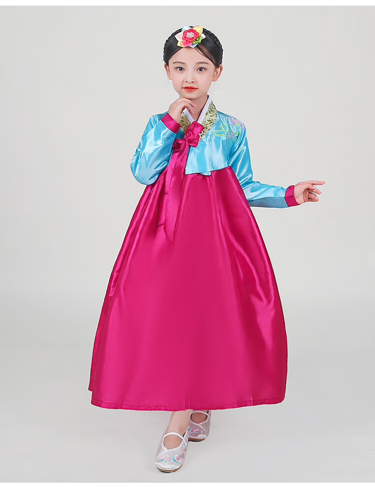 韩服儿童韩国小孩传统古装改良儿童女童韩服女宝宝童装朝鲜族六一演出