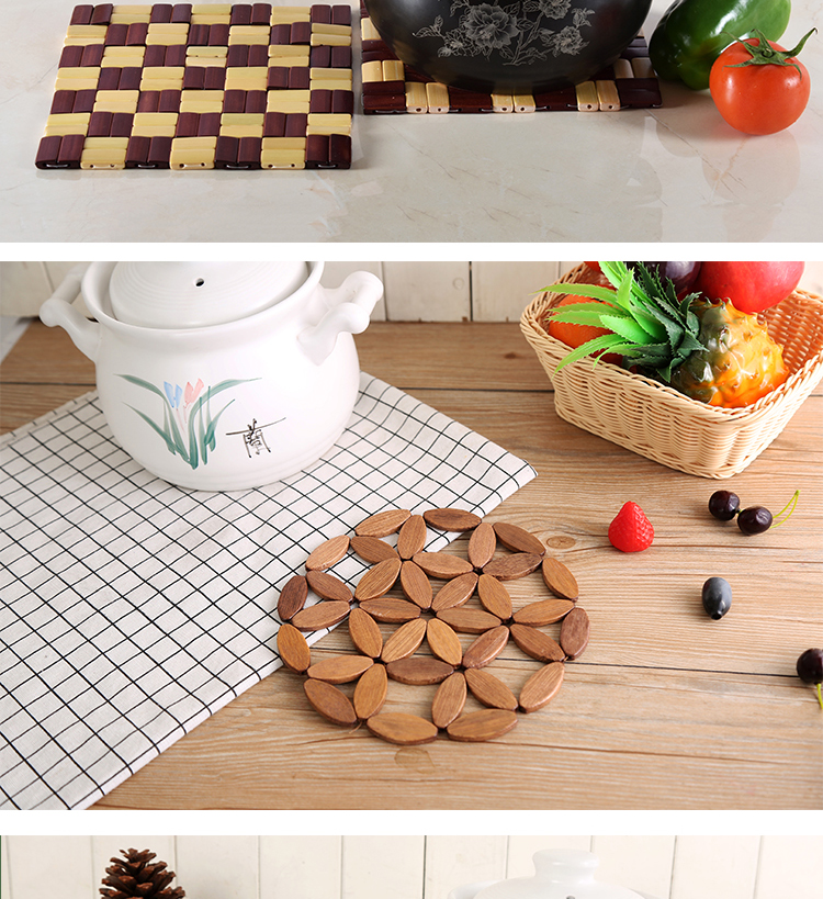 楠竹隔热垫大号砂锅垫防烫防滑餐桌垫碗垫家用盘子垫竹杯垫 135锅垫/6