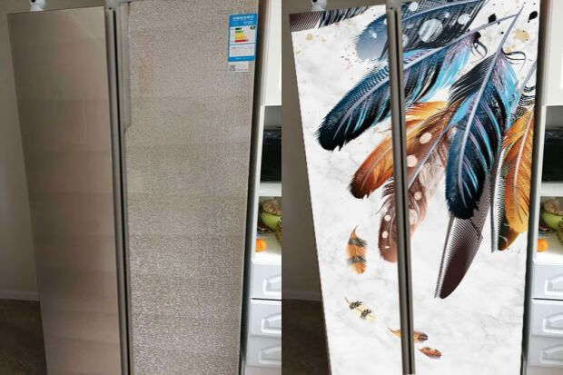 冰箱侧面贴画抽象双开门门翻新贴纸冰柜空调改造北欧创意装饰 18 大