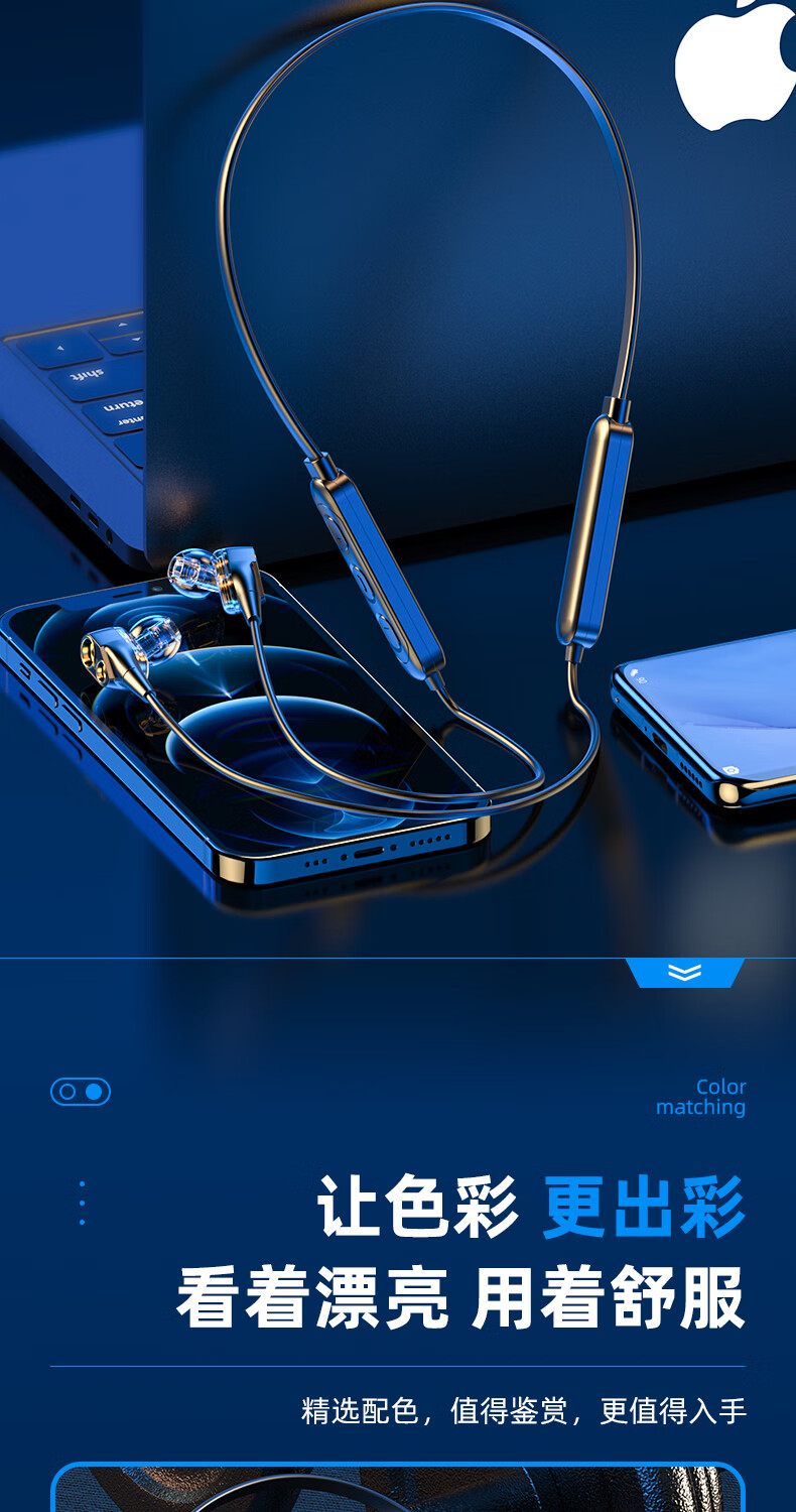 荣耀honor通用无线蓝牙耳机双耳入耳挂脖式新款运动降噪安卓苹果适用