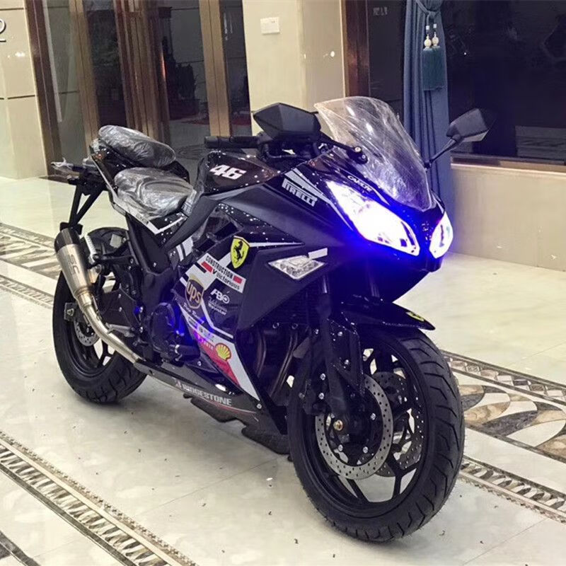 国四川崎小忍者r3v6双缸250重机跑车地平线s款趴赛摩车可上牌 蓝色 国