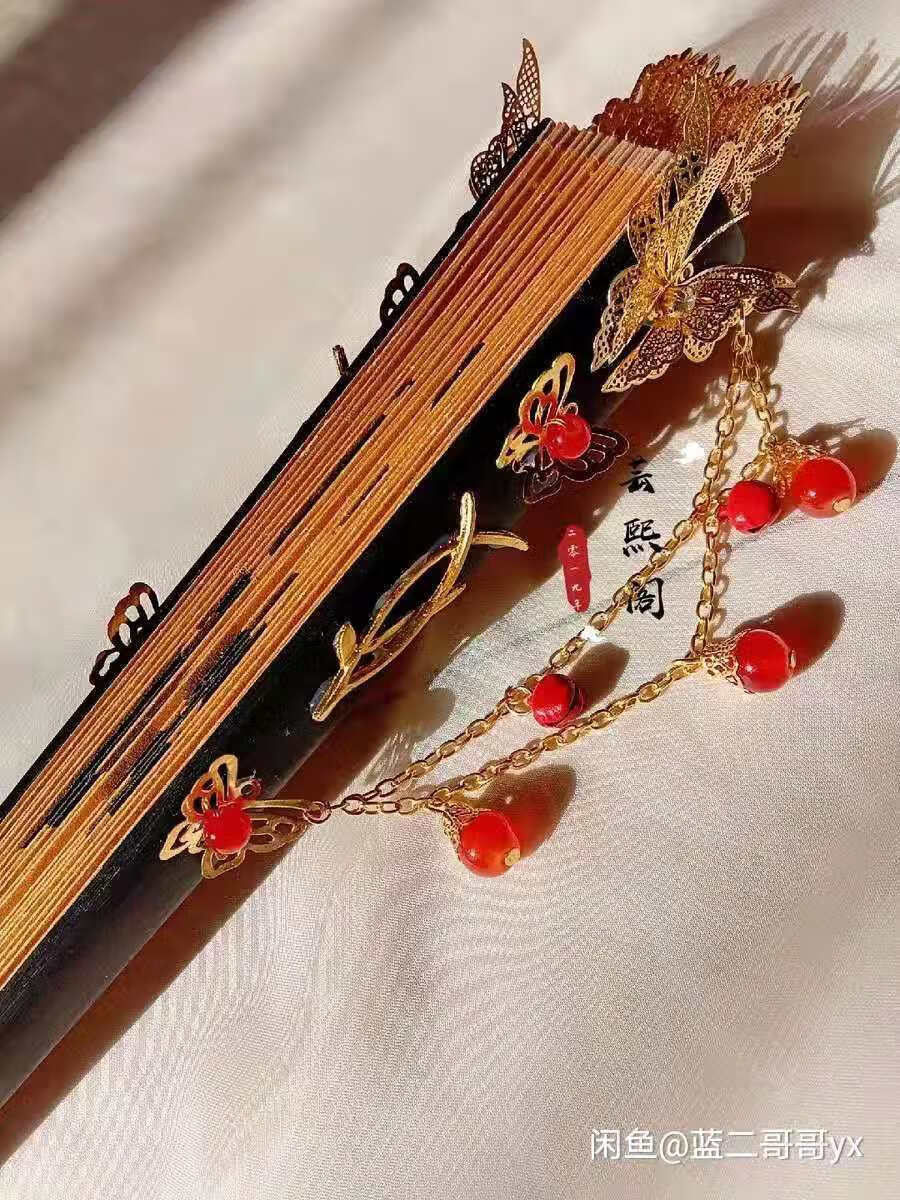 芸熙阁天官赐福花城金箔扇古风扇动漫cos周边拍摄道具配饰提字天官