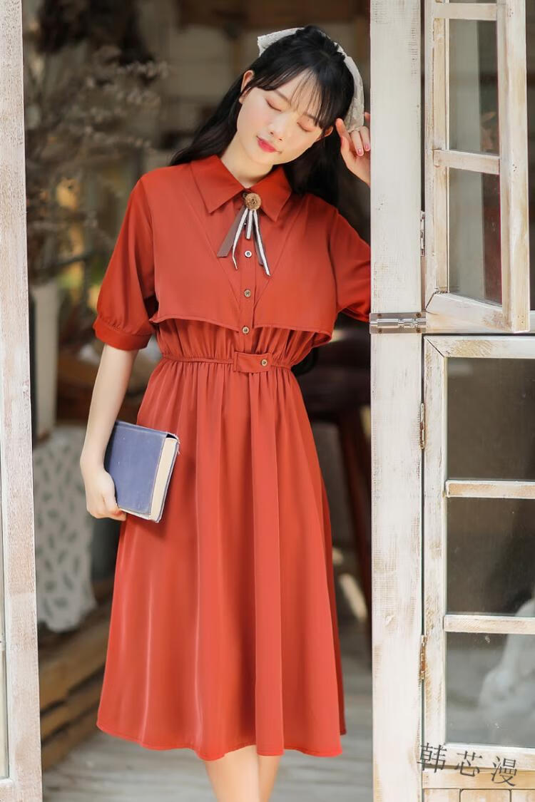 韩芯漫新款文艺小清新女生裙子夏季连衣裙女学生韩版显瘦原宿风长款裙