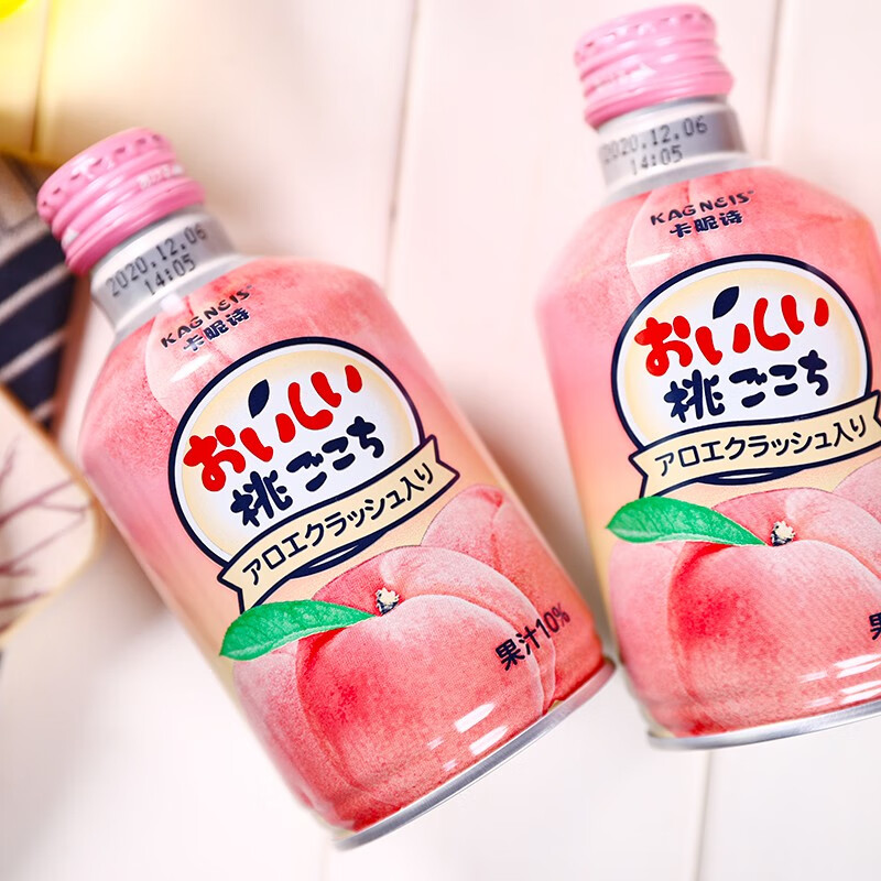 日本进口卡昵诗白桃果汁饮料水蜜桃果味网红清爽休闲饮品275ml