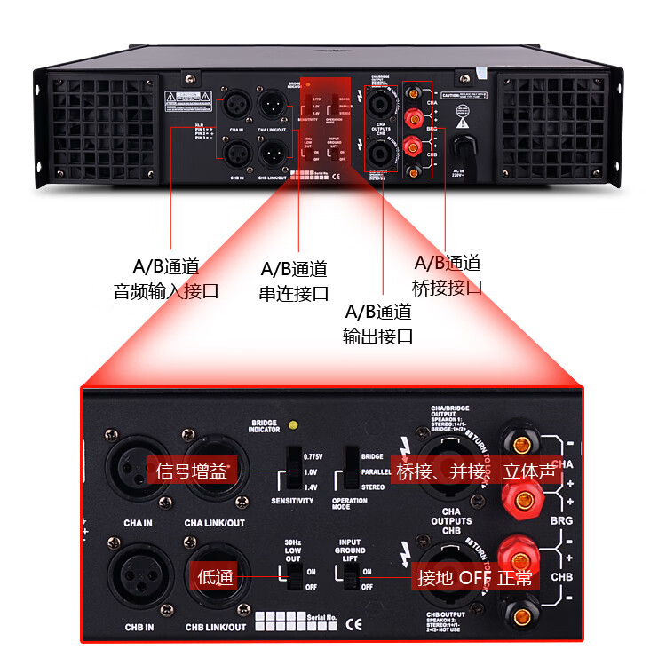 声准ca2/ca6/ca9/ca20/ca30 大功率舞台演出功放/后级放大器 ca18