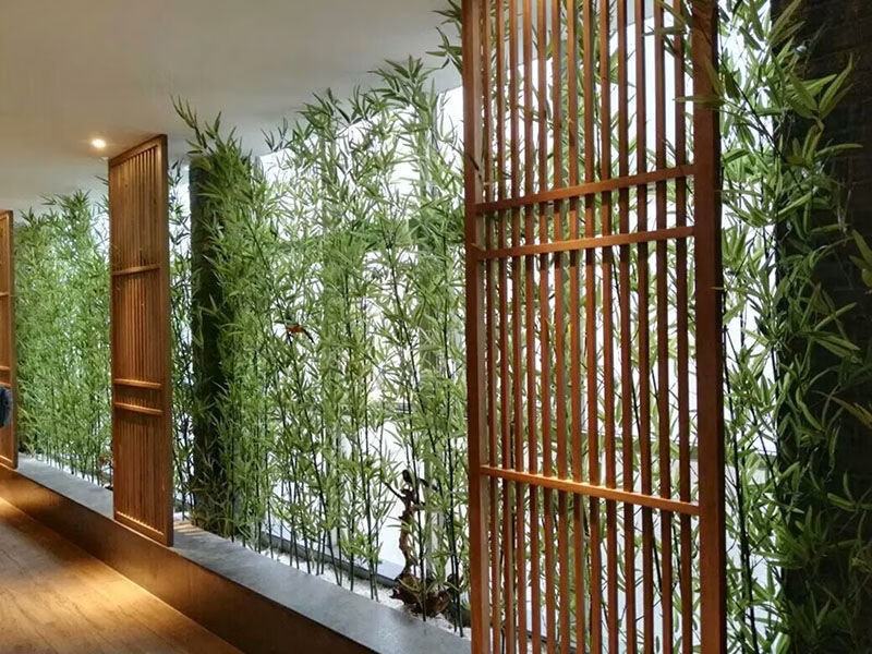 现货直发仿真竹子室内酒店装饰加密细水带稍景观竹塑料假竹子隔断屏风