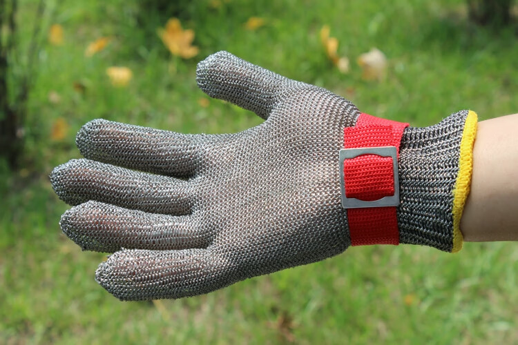 男女五指铁锯骨机裁剪切菜防割护器勒钢丝手套 xl码无扣带一只 加大码