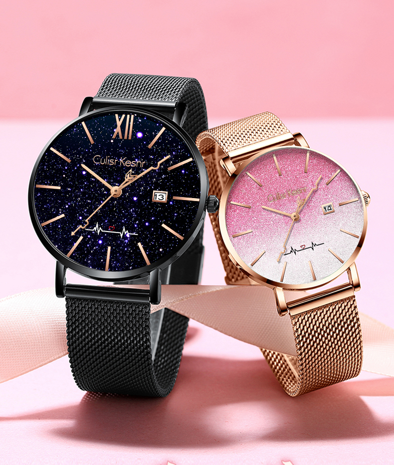 七夕礼物 【官方旗舰】小ck情侣手表一对款男女学生满天星轻奢小众