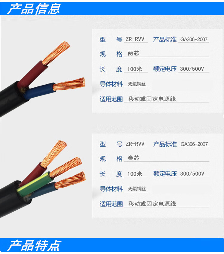 电源线规格参数图片