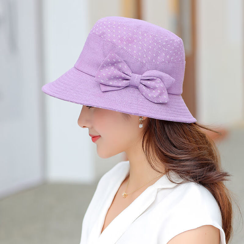 夏凉帽 女士中老年人帽子女时尚盆帽渔夫帽时尚老人奶奶薄款遮阳帽