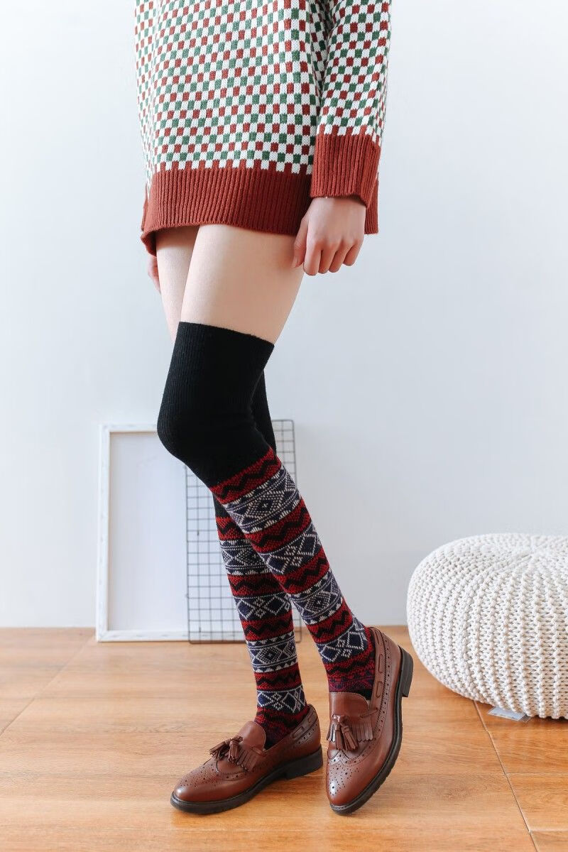 禾佳成 高筒女过膝春显瘦加长护腿袜护膝靴套长筒踩脚袜筒 深灰 踩脚