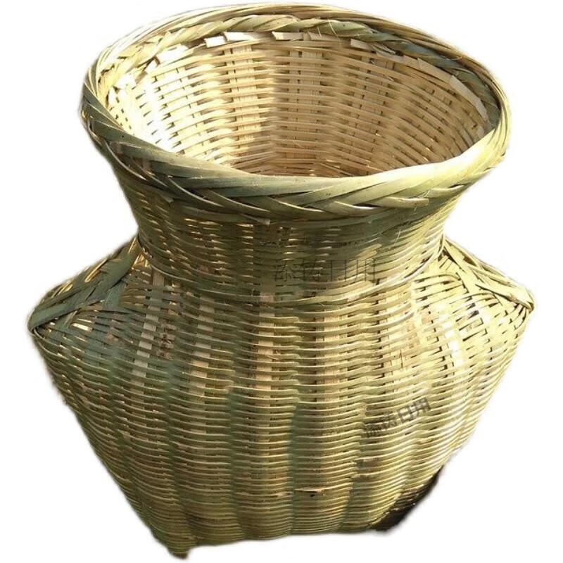 背篓竹编鱼篓黄鳝笼鱼护巴篓鳝鱼青蛙螃蟹田鸡单肩背篓竹制品 小号加